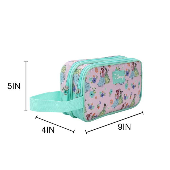 Bioworld Merchandising - Wholesale Pencil Case/Pouch - Disney Princesses Dual-Compartment Utility Case With Webbing Pull Handle1