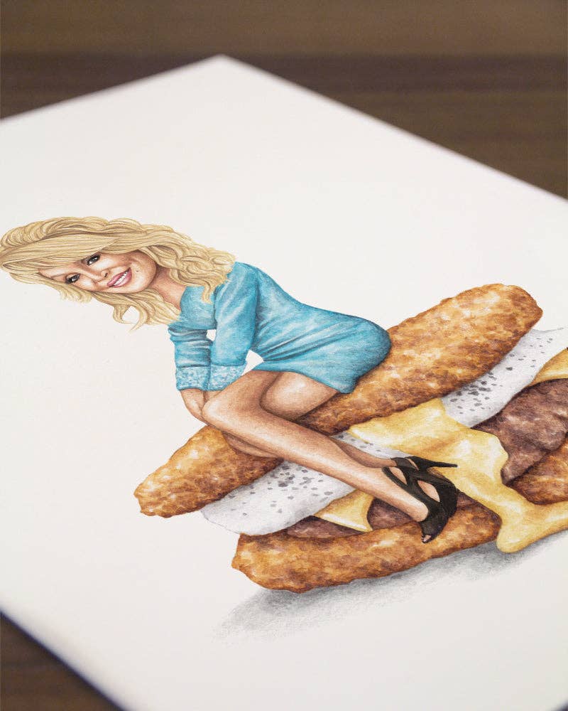 Celebs on Sandwiches - Wholesale Art Print - Dolly Parton #2 - Watercolor Print2