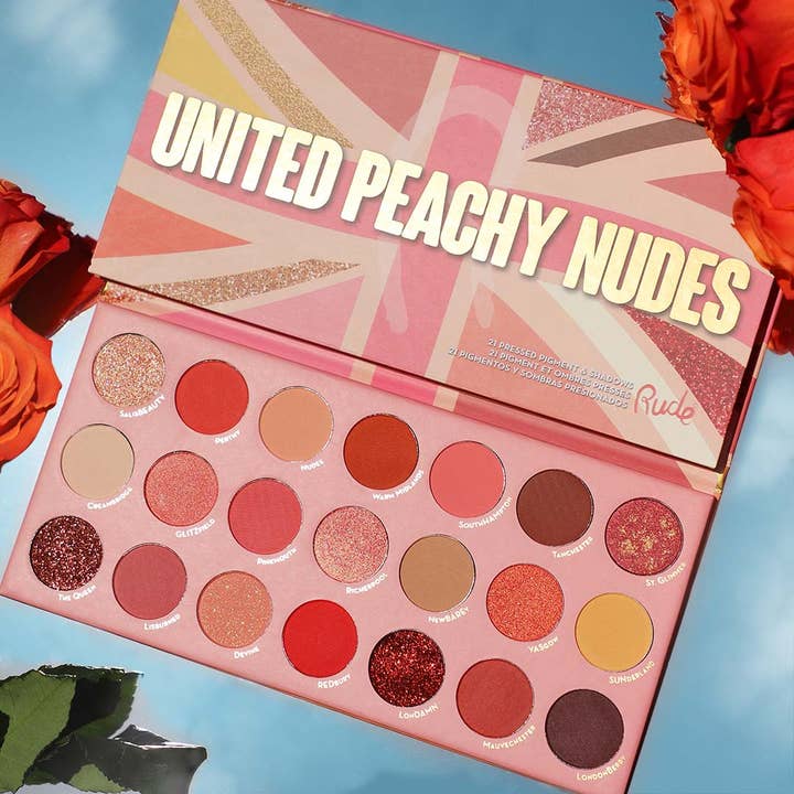 Rude Cosmetics – wholesale Eyeshadow palette – United Peachy Nudes - 21 Pressed Pigment & Shadows Palette