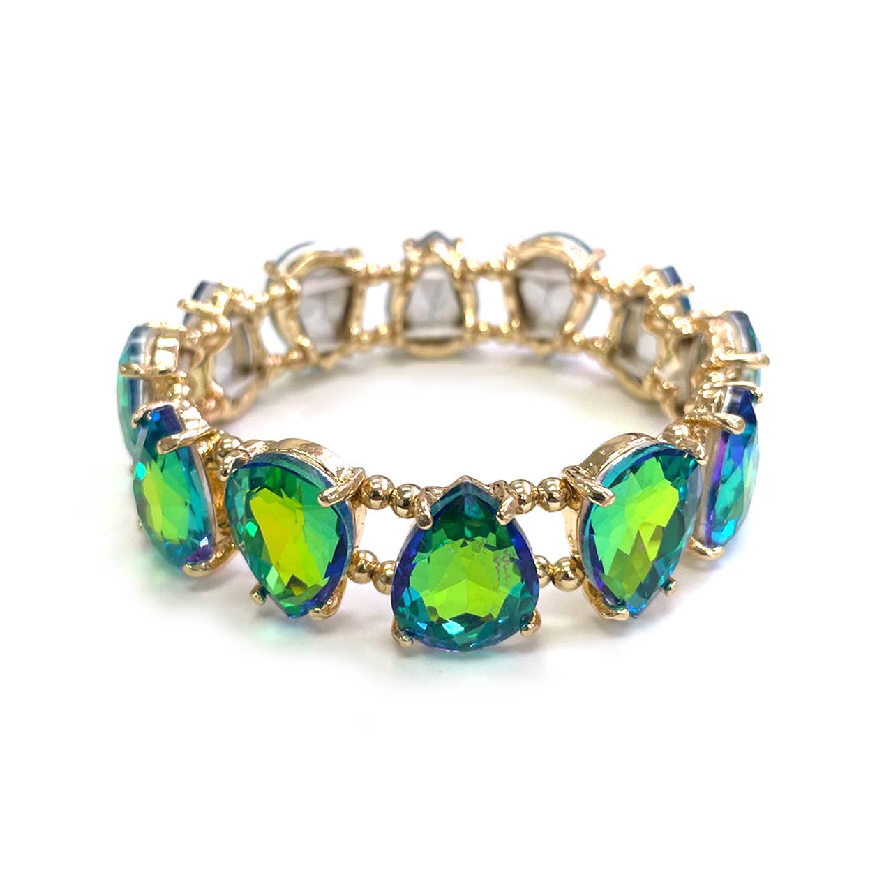 StarryNYC - Vendita all'ingrosso Bracciale con perline - Bracciale elastico con perline di cristallo a goccia di vetro23