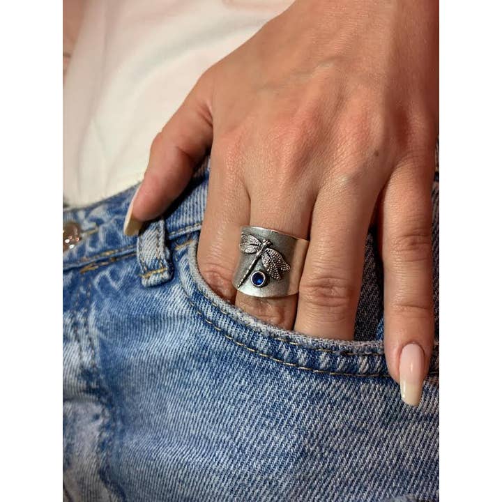 Anel Libélula ao Luar por atacado de Volare