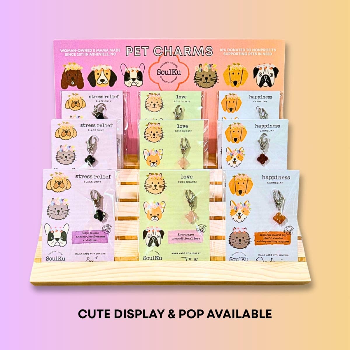 SoulKu – Großhandel Halsband-Anhänger – Katze/Hund – Rosequarz-Motivanhänger für Liebe für Haustiere8