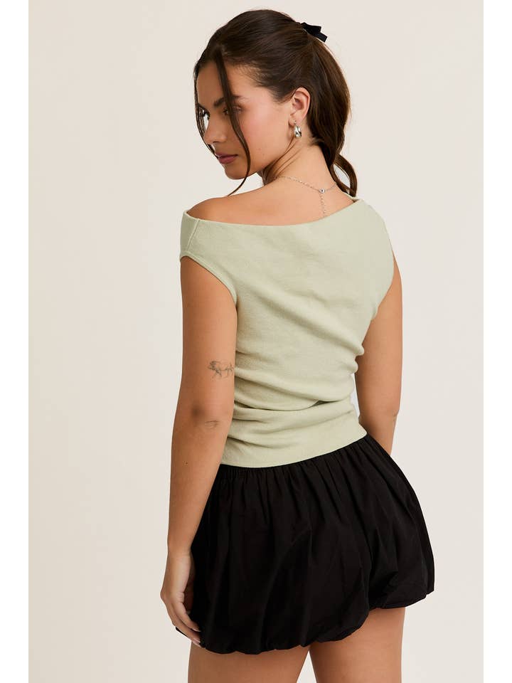 LE LIS - Wholesale Knit Top - Women's - ASYMMETRICAL NECK SWEATER TOP2