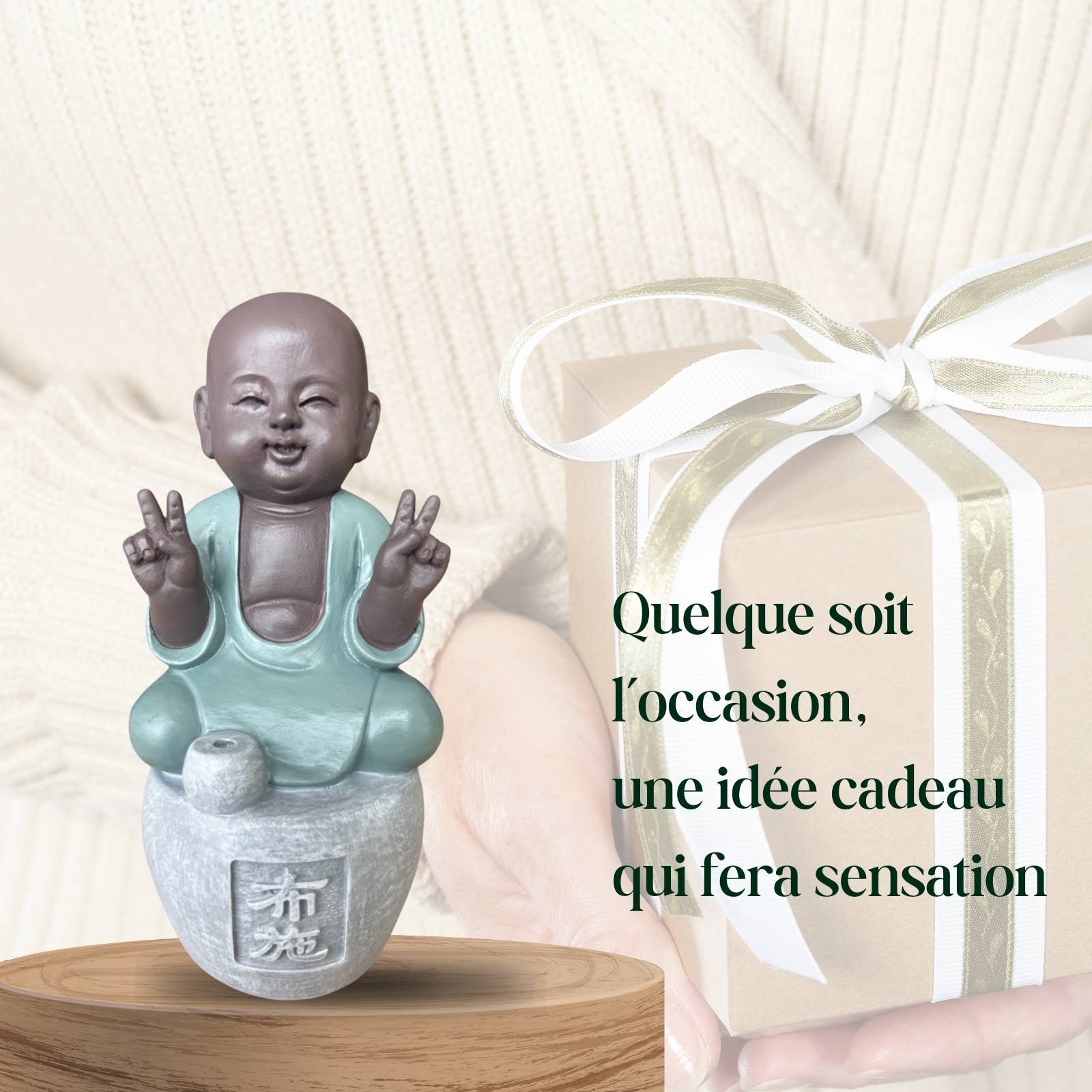 Zen'Arôme - Wholesale Ornament - Buddha Figurine Incense Holder Dana - Zen Meditation Buddha1