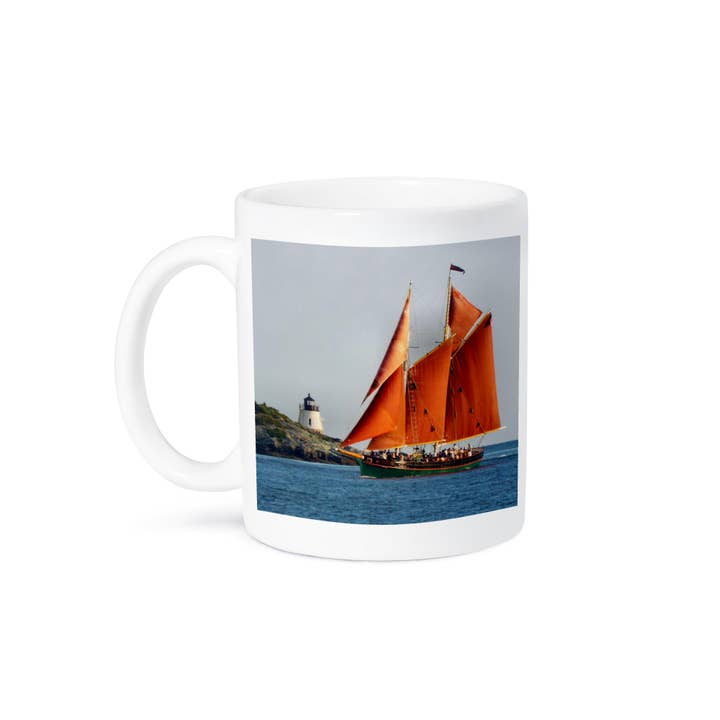 3dRose - Wholesale Coffee Mug - 3dRose, Beautiful Aurora Schooner In Front of Castle Hill Lighthouse, Mug8
