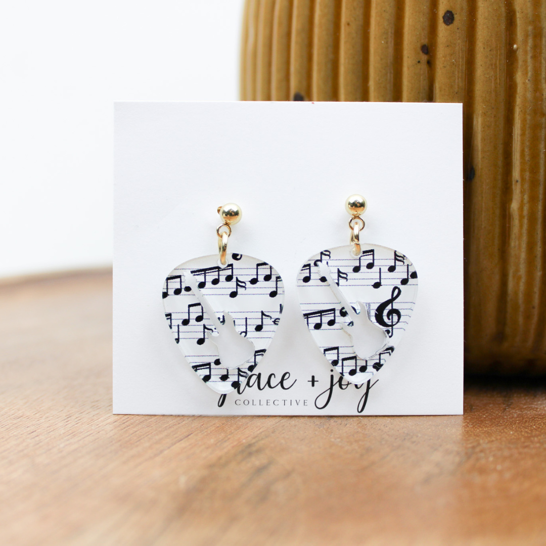 Grace + Joy Collective - Wholesale Dangle Earrings - Guitar Pick Dangle Earrings, Acrylic Earrings   4