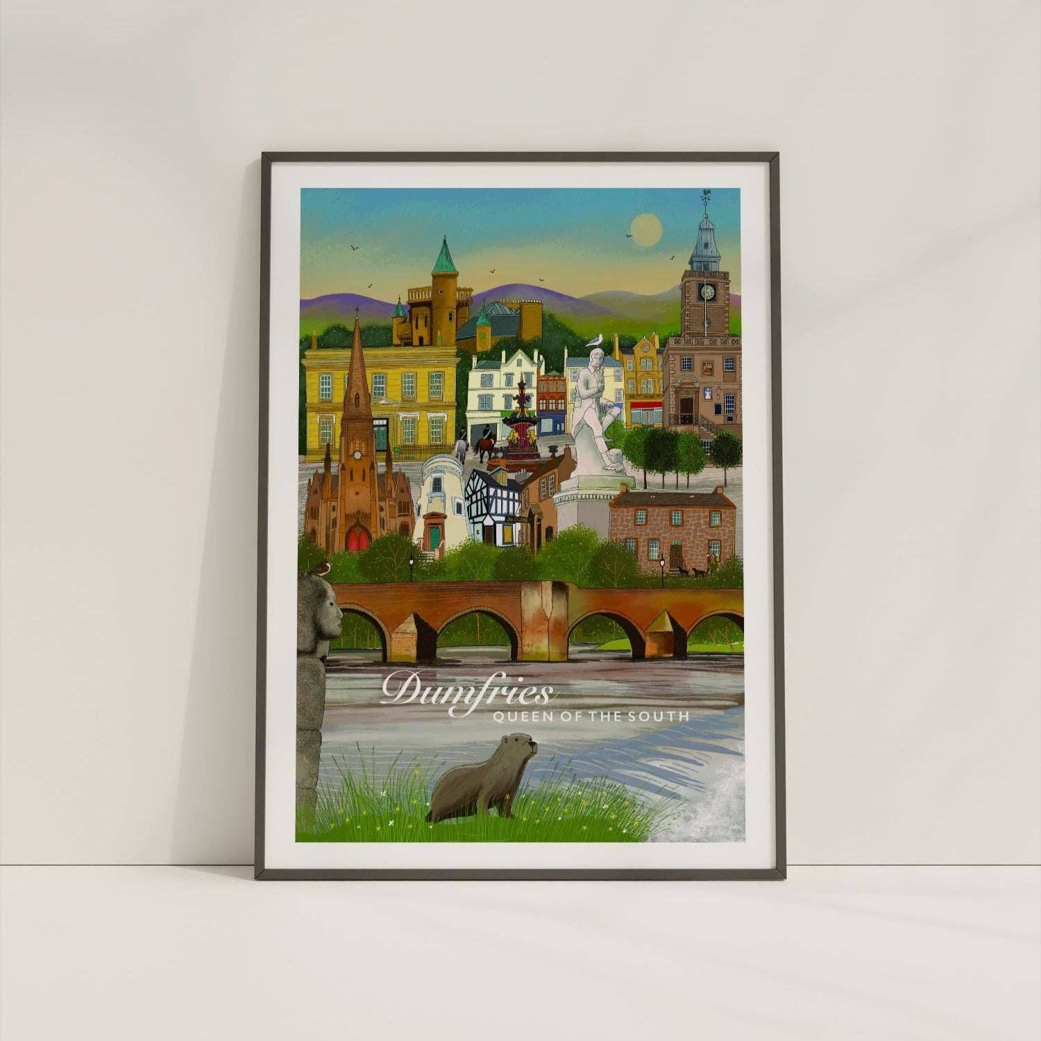 Galloway Arts - Wholesale Art Print - Dumfries, Queen of the South Travel Poster: Scotland Giclee Art Print3