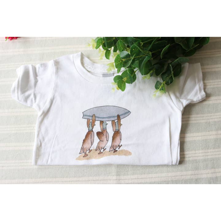 Kids Tee - Surfer (White) for wholesale by Meraki London