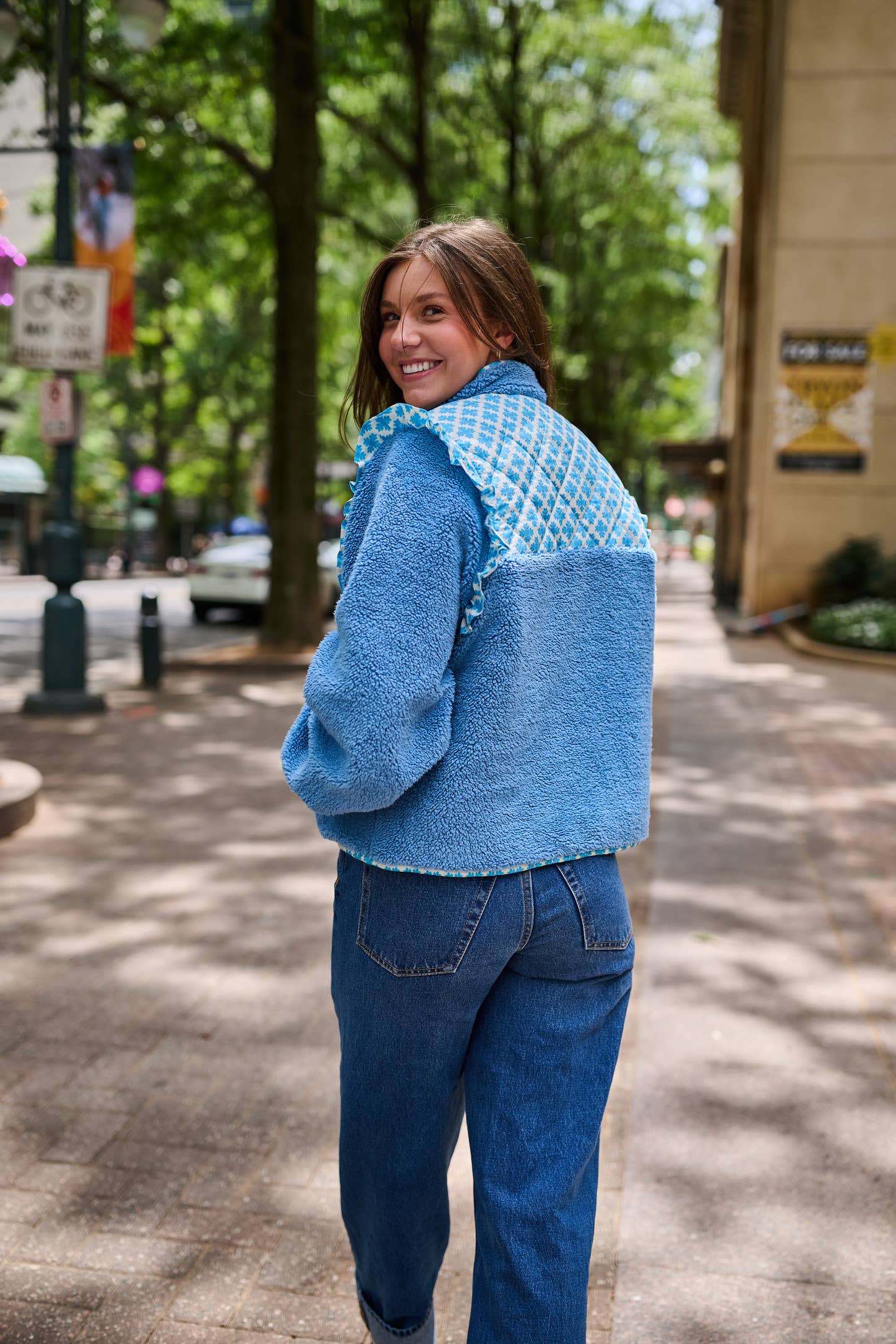 Brooks Avenue - Wholesale Jacket - Women's - Isabella Sherpa Jacket - Blue Clover1