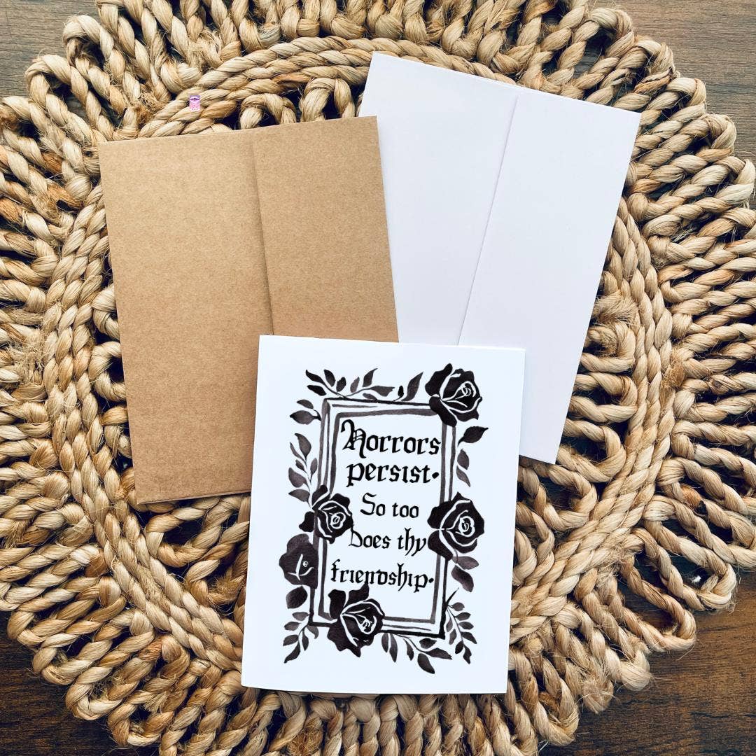 Cryptic Paper Co. – wholesale Friendship card – Gothic Black Rose Friendship Thank You Card5