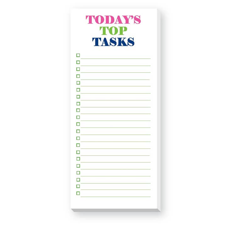 TODAY'S TOP TASKS SKINNIE NOTEPAD for wholesale by Donovan Designs