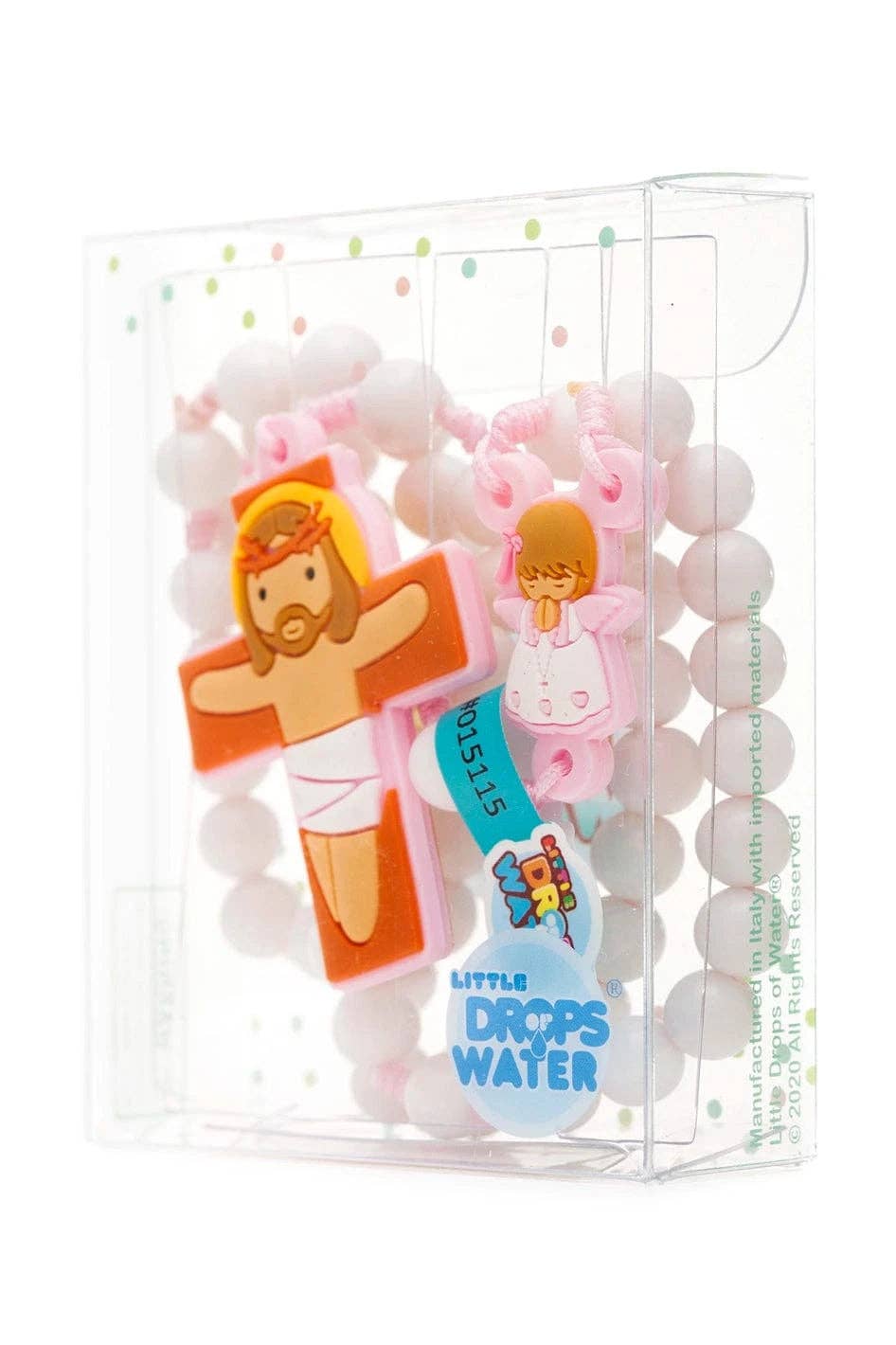 Little Drops of Water® – Großhandel Gebetskette für den Hals – Schutzengel Katholischer Rosenkranz Mädchen | Rosa Gebetsperlen | Kleine Wassertropfen2