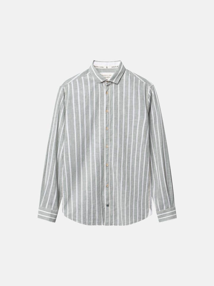 Linen Shirt striped - Wasabi Stripes für den Großhandel von COLOURS & SONS