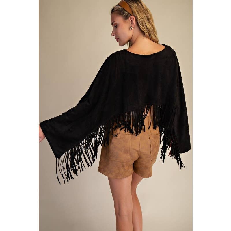 Upmost - Wholesale Jacket - Women's - Women Suede Fringe Cape0