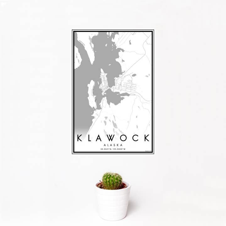Impresión de Mapa Clásico de Klawock AK para venta al por mayor de JACE.design