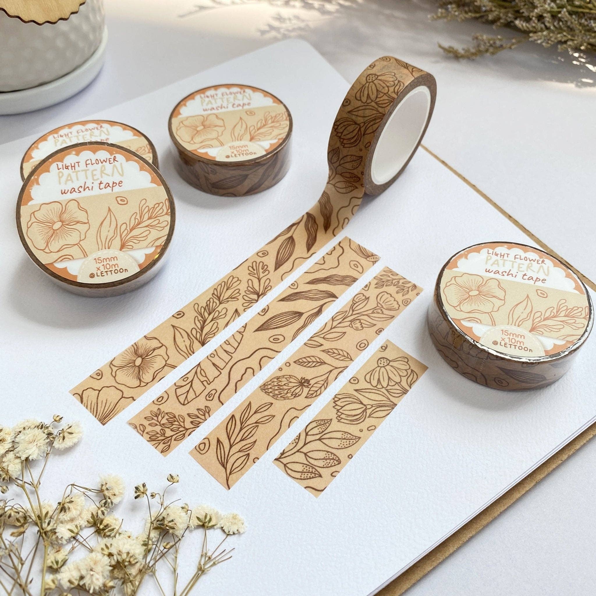Lettoon – Großhandel Washi-Tape – Washi-Tape - Leichtes Blumenmuster3