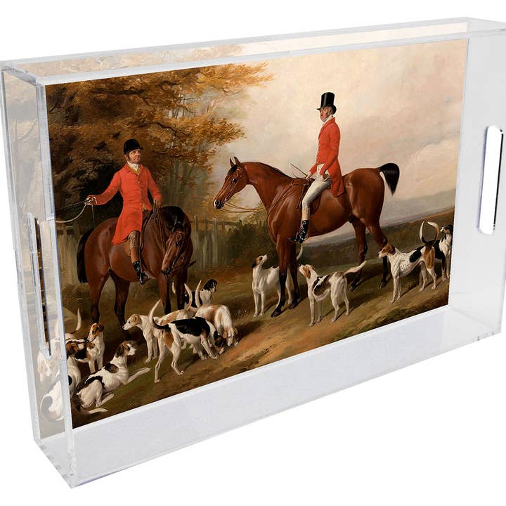 T6466-Mötet Rävjakt Lucite-bricka för wholesale av Marye-Kelley