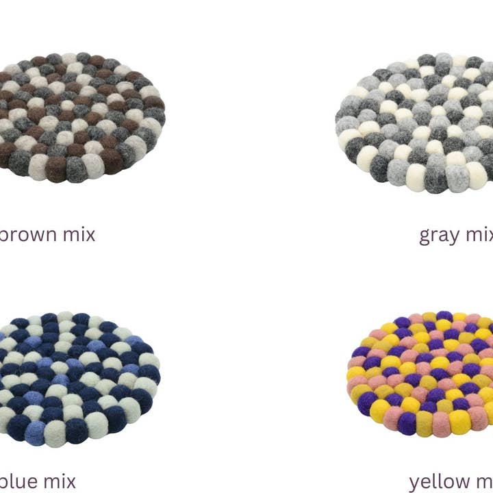 Woollyfelt - Wholesale Trivet - Set of 3 Handmade Felt Trivets - Eco-Friendly Pot Holder0