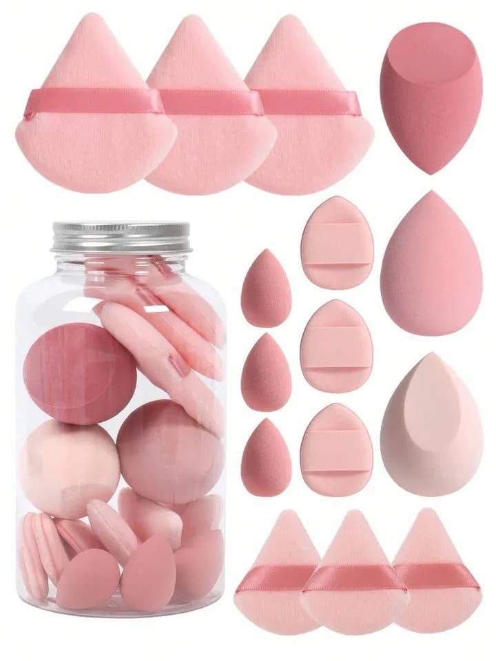 Ceramic Rhinestone 15 PCS Make Up Sponge Set CR0036 for wholesale by Ole