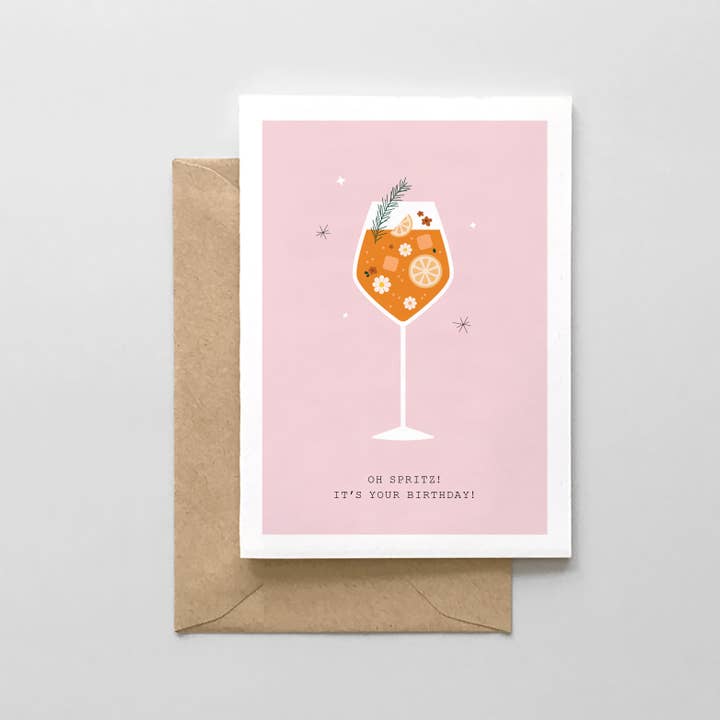 Spaghetti & Meatballs - Wholesale Birthday Card - Oh Spritz! It's Your Birthday! Aperol Spritz Design