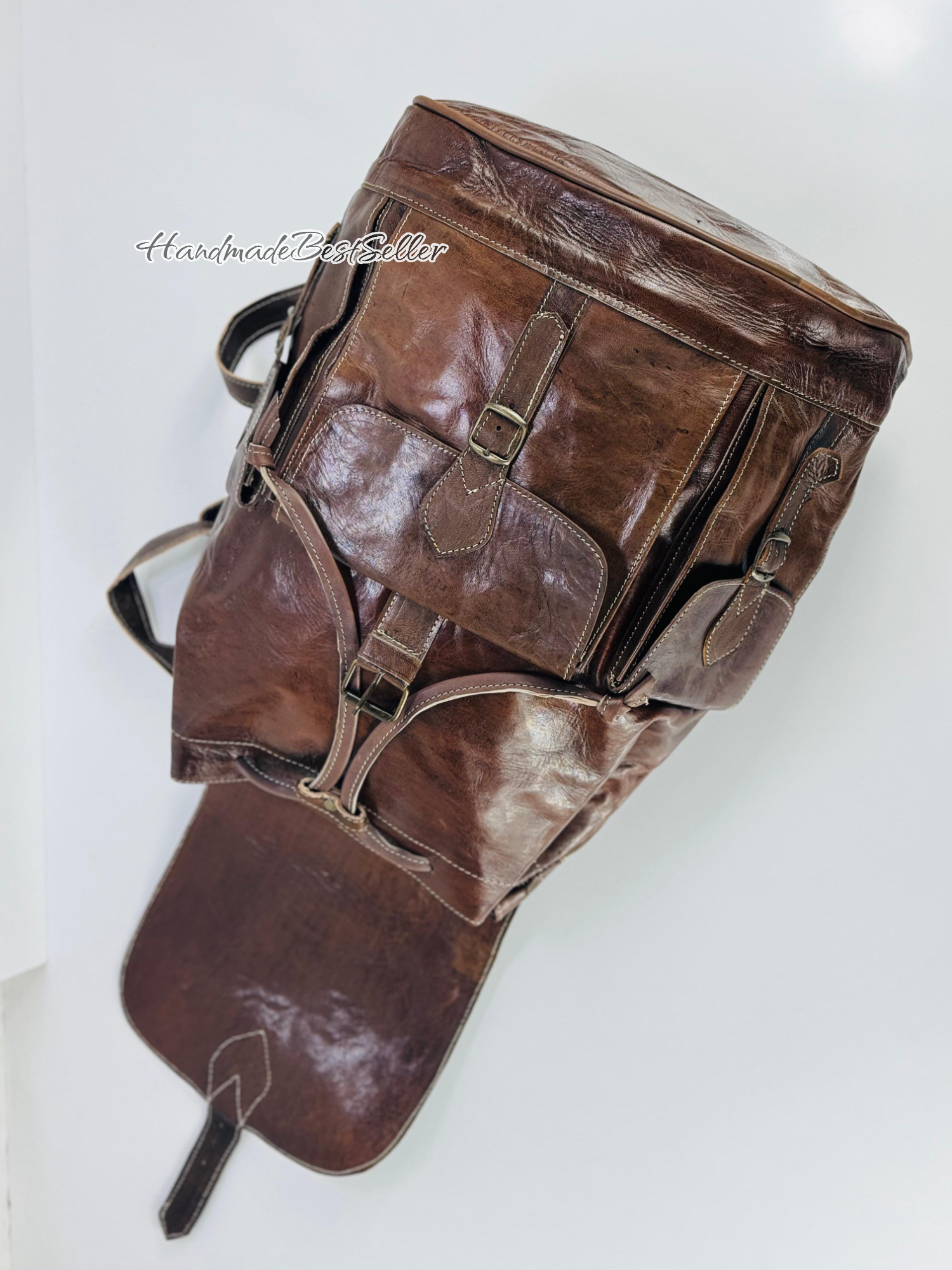 HandmadeBestSeller – wholesale Backpack – Unisex – Handmade Leather Backpack – Multi-Pocket Travel Bag22