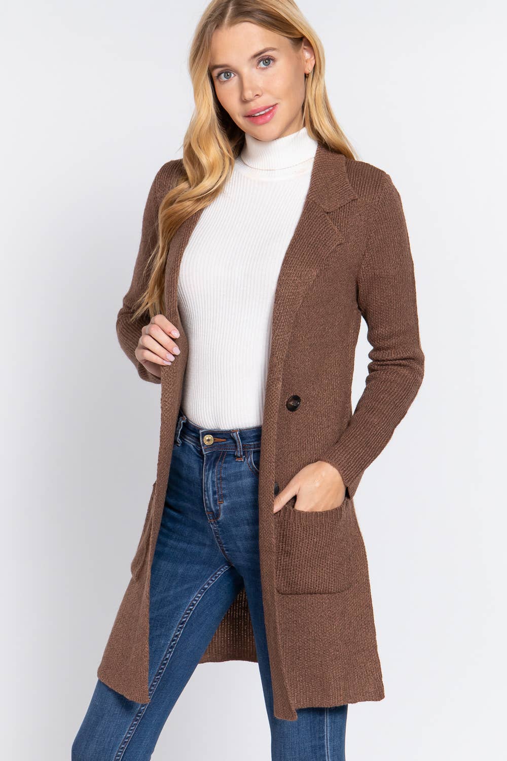 42POPS - Wholesale Peacoat - Dames - ,,._ Getailleerd Dubbelknoops Vestjas Cardiganjas12
