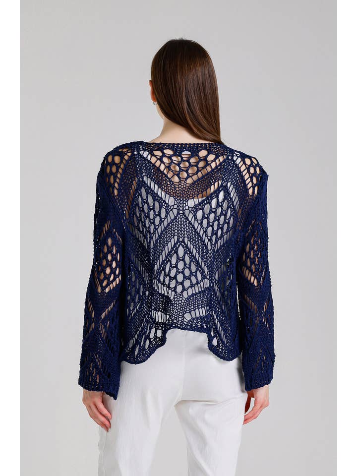 TINA Stephens Italy/Tees By Tina - Vente Cardigan – femme - Boléro Kandra en tricot ouvert à nouer sur le devant (CLS303)17