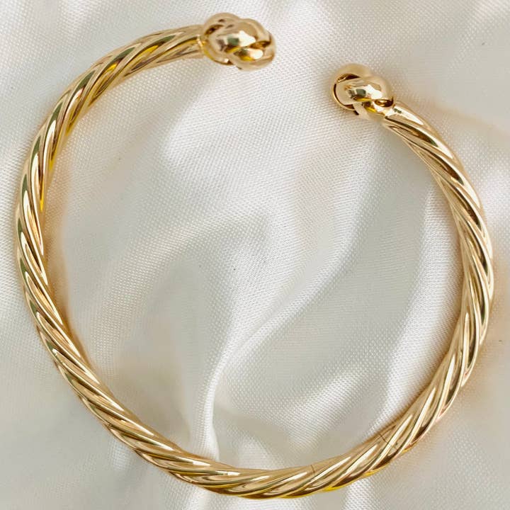 Housegoldjewelry - Wholesale Cuff Bracelet - Gold Knot Bracelet, Knot Bangle, Open Cuff Bangle,