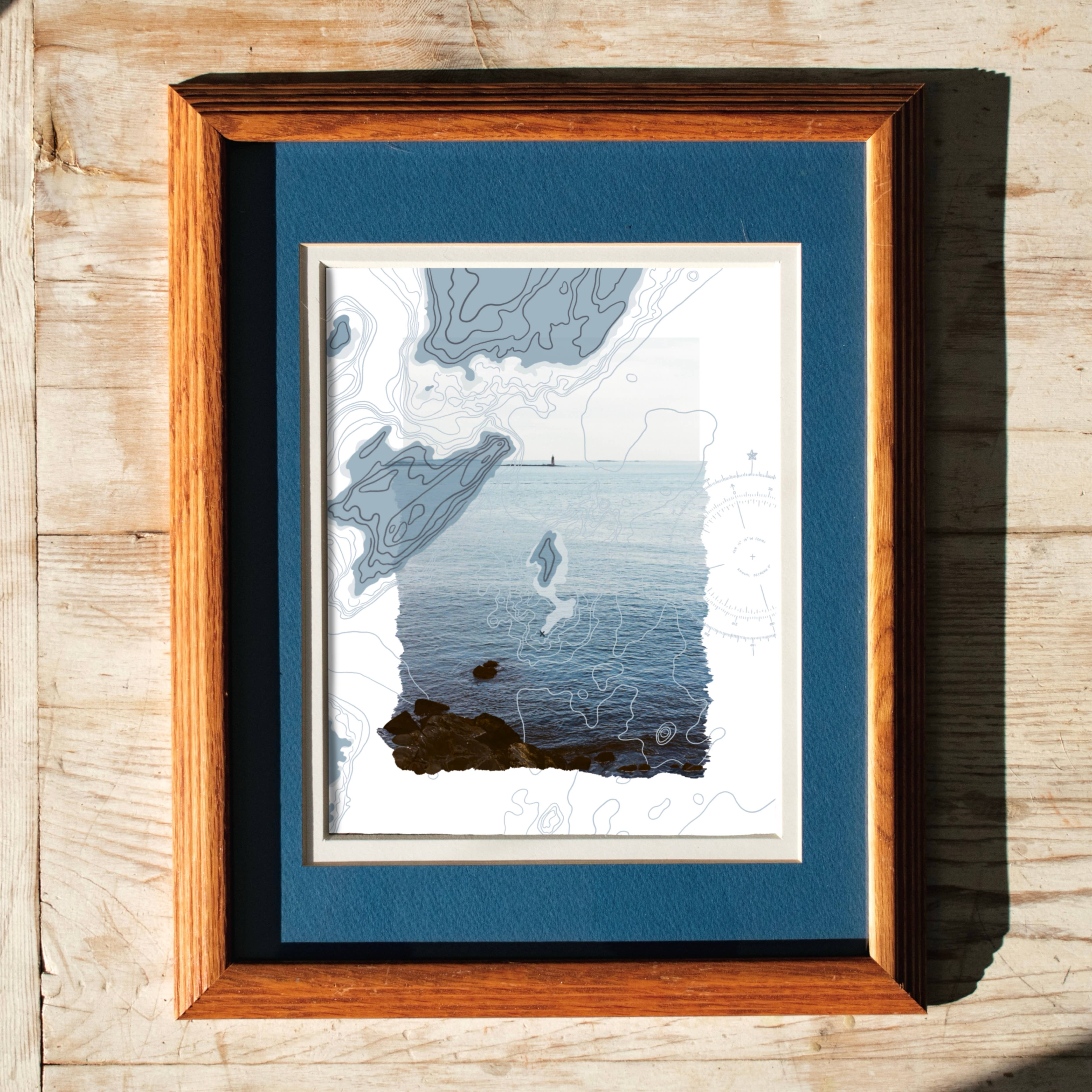 Abby Clark Creative - Wholesale Art Print - Ram Island Maine - Film Photography Nautical Map Print 8x102