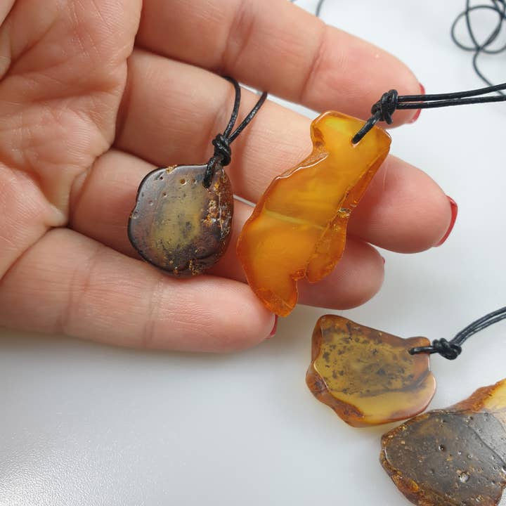 AmberLithuania - Wholesale Pendant/Charm Necklace - Raw Baltic Amber Stones Pendant Necklace for adults8