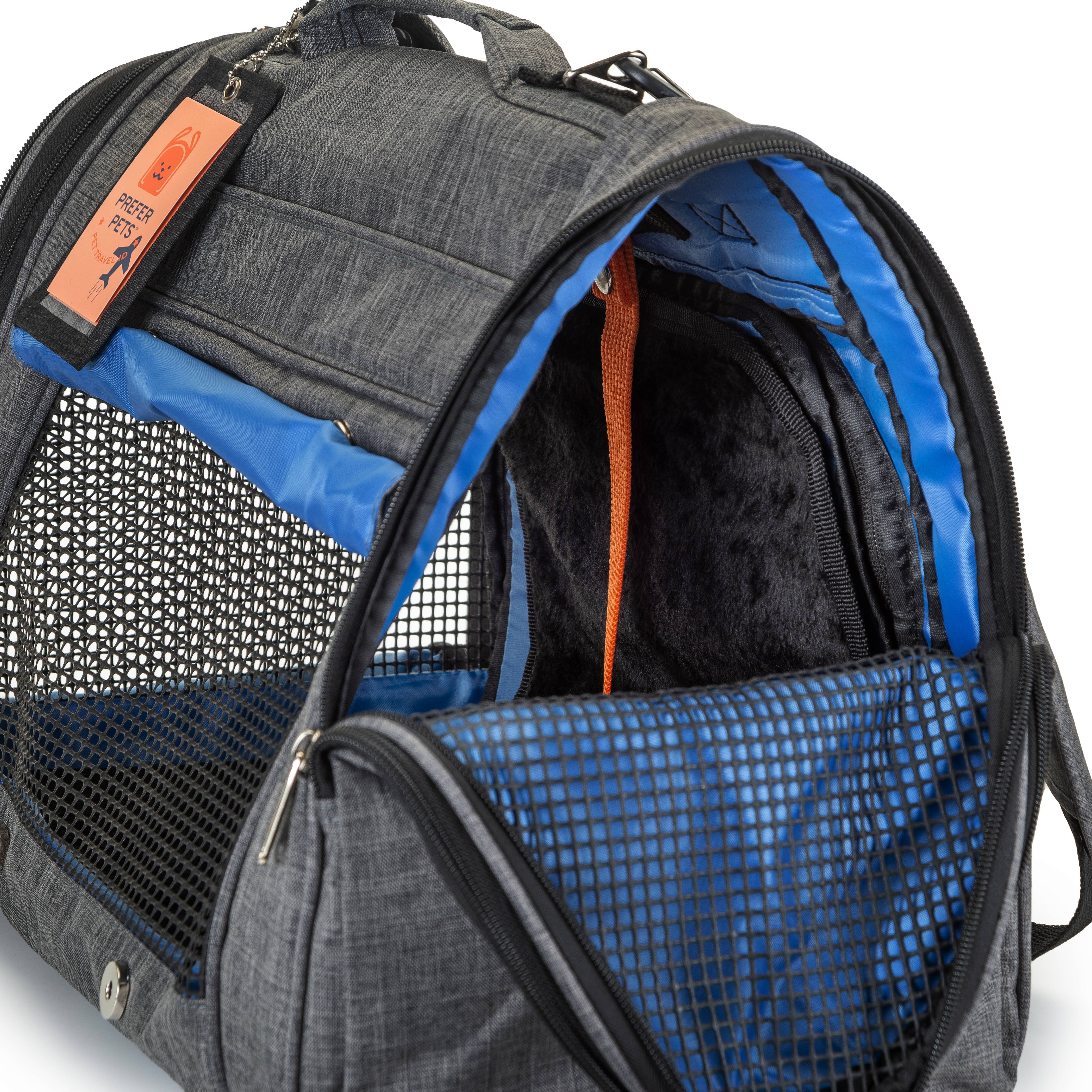 Prefer Pets Travel Gear - Wholesale Pet Carrier - Cat/Dog - Hideaway Backpack - Expandable Heather Gray2