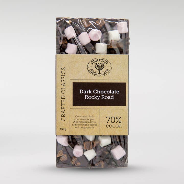 Dark Chocolate Rocky Road Bar for wholesale by The Chocolate Cafe