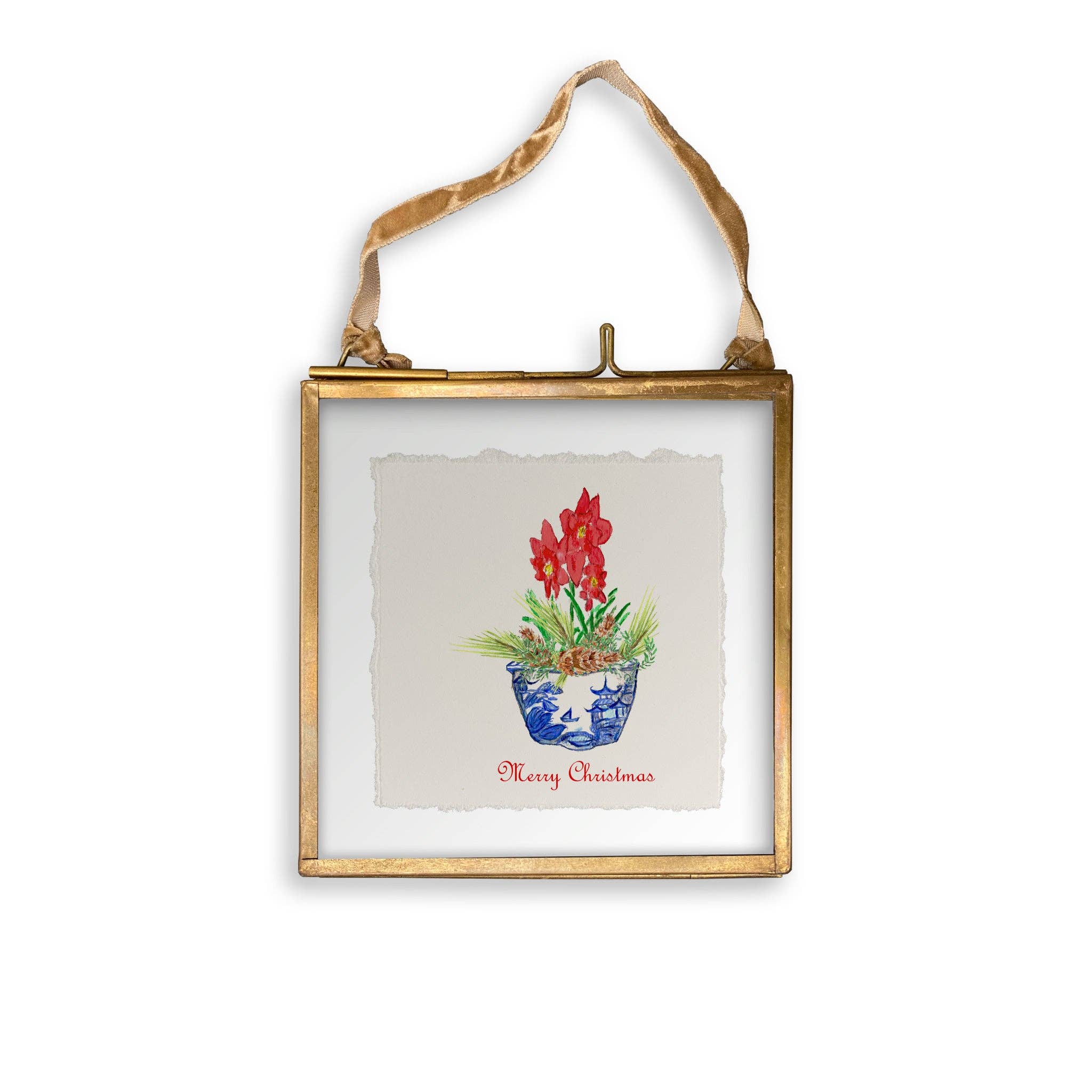 French Graffiti - Wholesale Tea Towel - Blue & White Bowl with Christmas Flower12