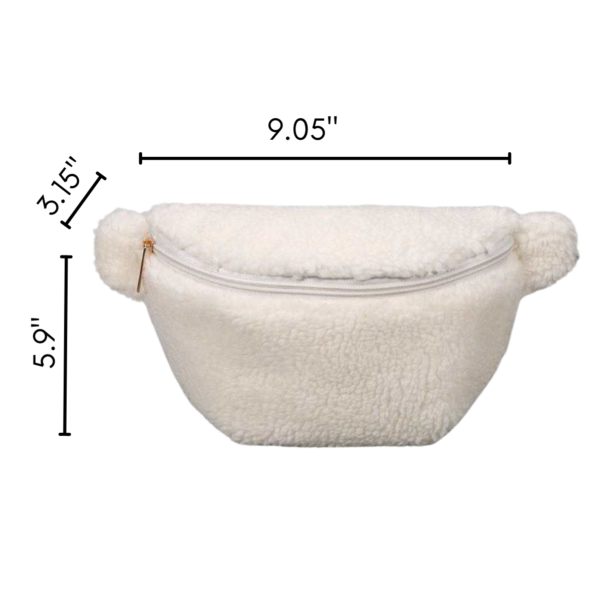 MELODY FAYE - Wholesale Belt Bag - Women's - Sherpa Fleece Waist Belt Bag Plush Women’s Crossbody8