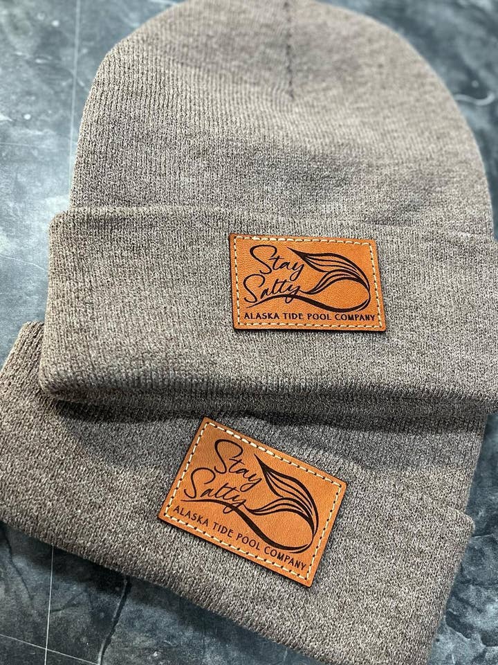 Custom Leather NON Lined Beanie for wholesale by NDesigns Leather