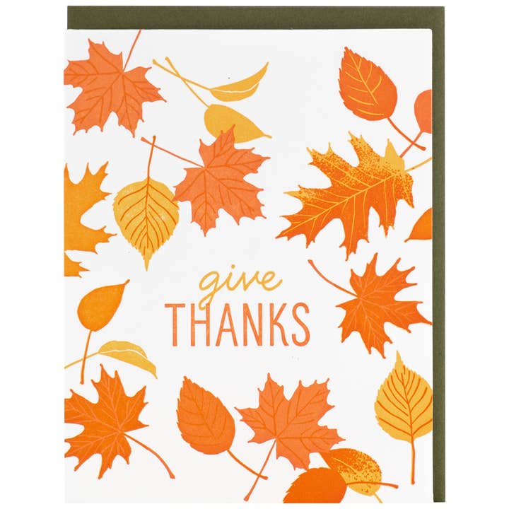 Falling Leaves Thanksgiving Card for wholesale by Smudge Ink