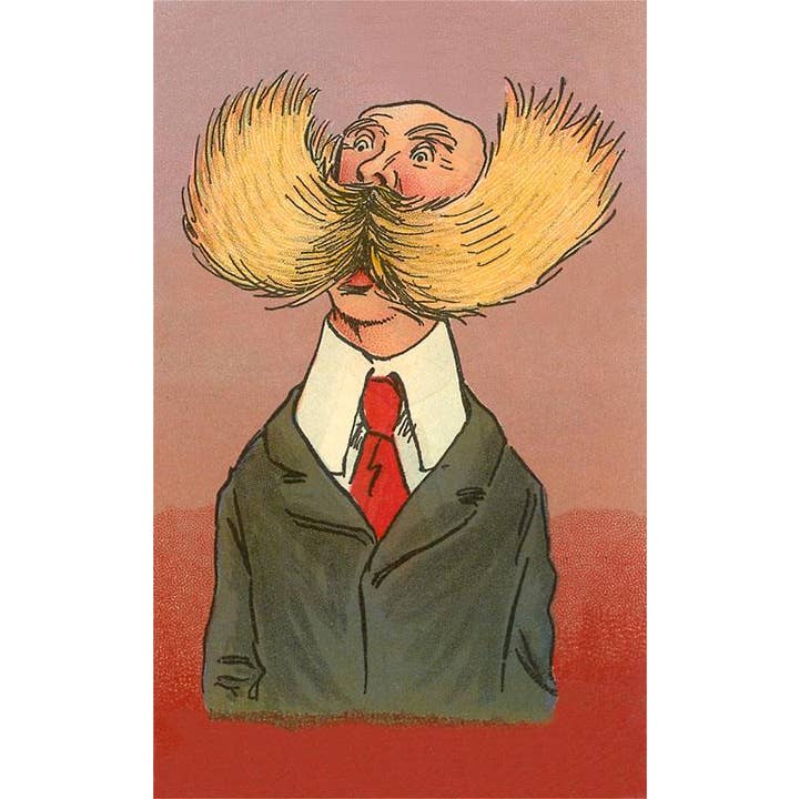 Greeting Card MZ-98 Man with Huge Mustache for wholesale by Found Image Press
