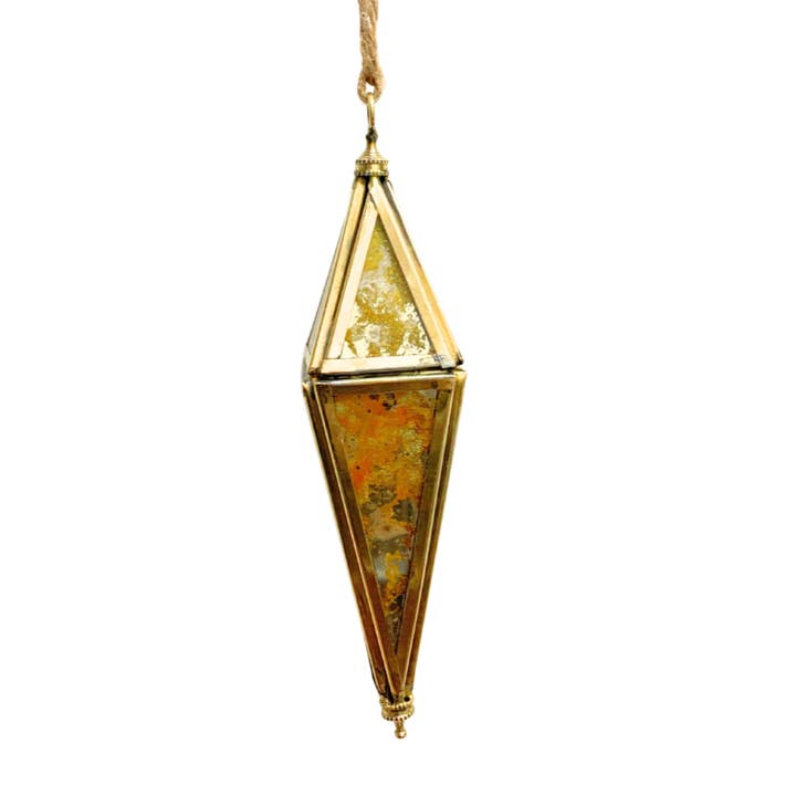 Antique Gold Glass Finial Ornament 7” for wholesale by David Christopher's Collection