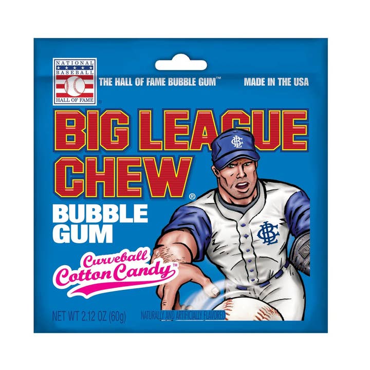 Big League Chew Curveball Cotton Candy Gum 2.12oz - 12ct for wholesale by I Got Your Candy