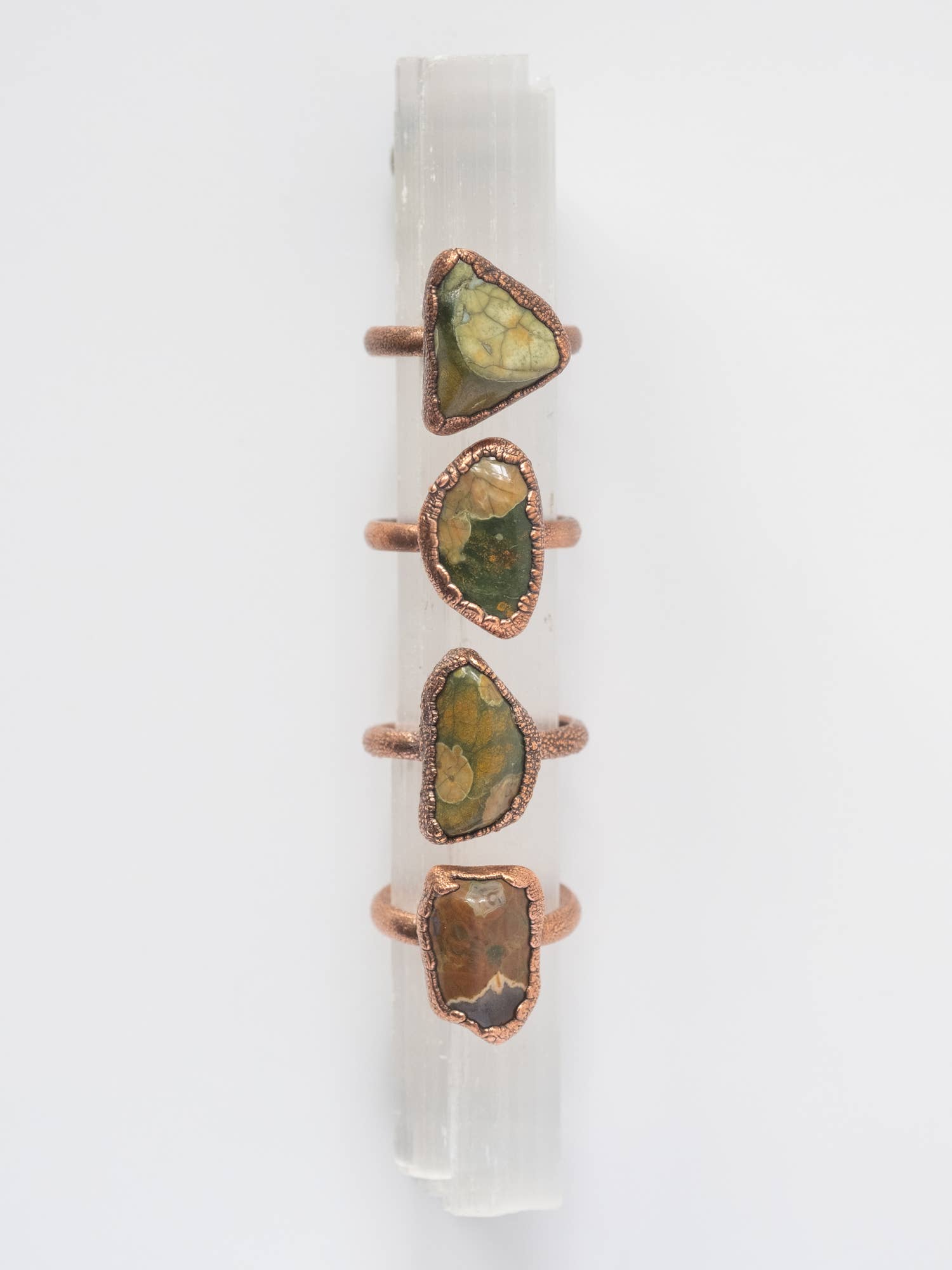 The Cyprus Cabinet - Wholesale Cocktail/Statement Ring - Jasper Crystal Stacking Ring | Recycled Copper4