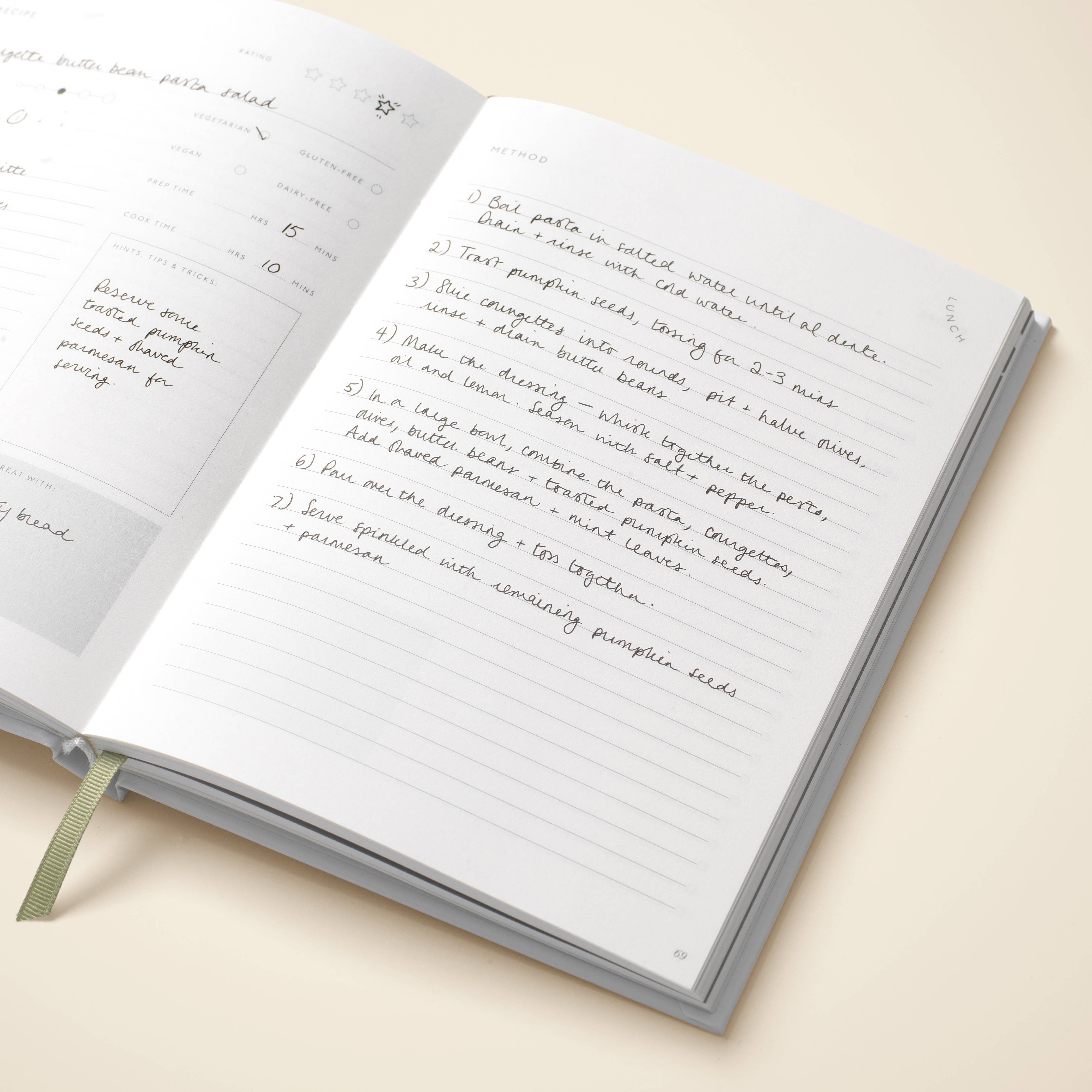 Papier - Wholesale Journal/Diary - Guided Recipe Journal, A5 Hardcover - Al Fresco3