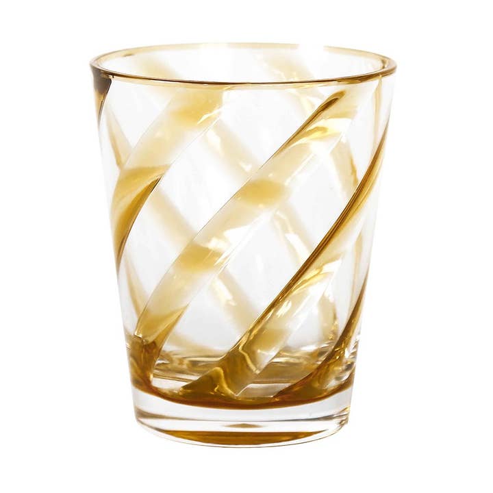 Metacrylate Glass Spiral Mustard Gold Transparent D9 H11 cm for wholesale by Fiorirà un giardino