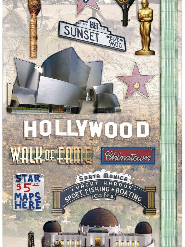 Los Angeles Cardstock Sticker for wholesale by Paper House Productions