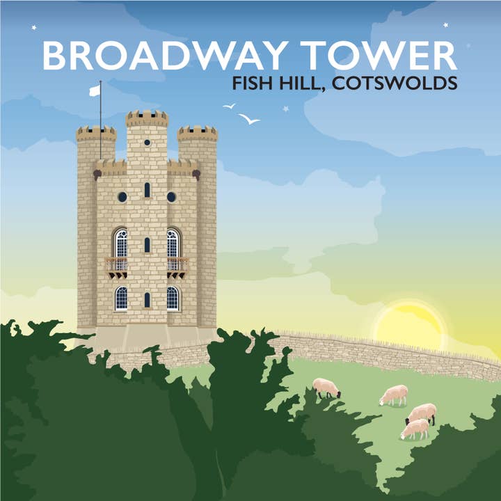Broadway Tower, Fish Hill, Cotswolds Print & Geschenken voor wholesale door Tabitha Mary