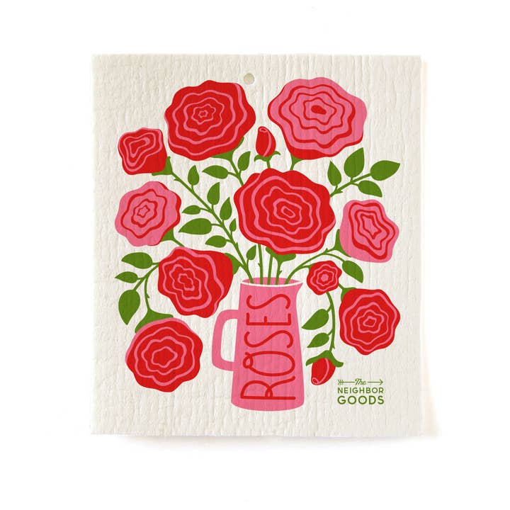 The Neighborgoods - Wholesale Dishcloth - EDIBLE FLOWERS (Lilac, Marigold, Rose) Sponge Cloth Set of 3