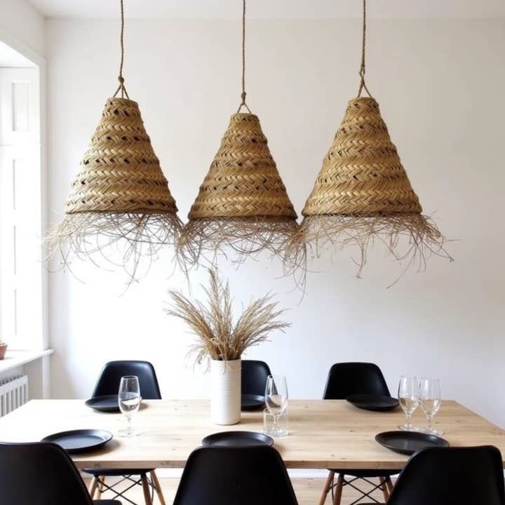 High crafty – wholesale Chandelier/hanging light – Handwoven Moroccan Straw Lamp – Artisanal Pendant Light1