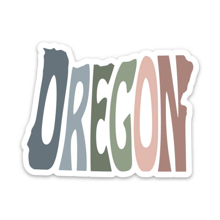 Oregon Pastel State Shape Sticker for wholesale by The Northwest Store