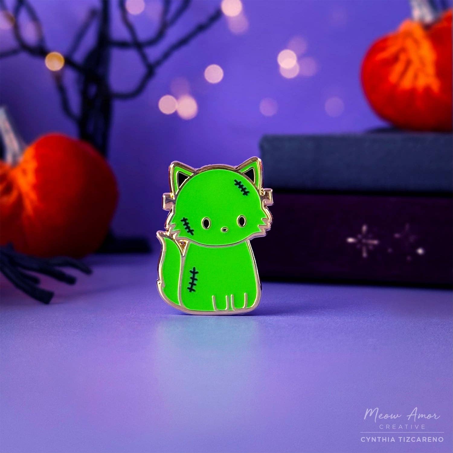 Meow Amor Creative - Wholesale Lapel Pin/Button - Frankenstein Kitty Enamel Pin
