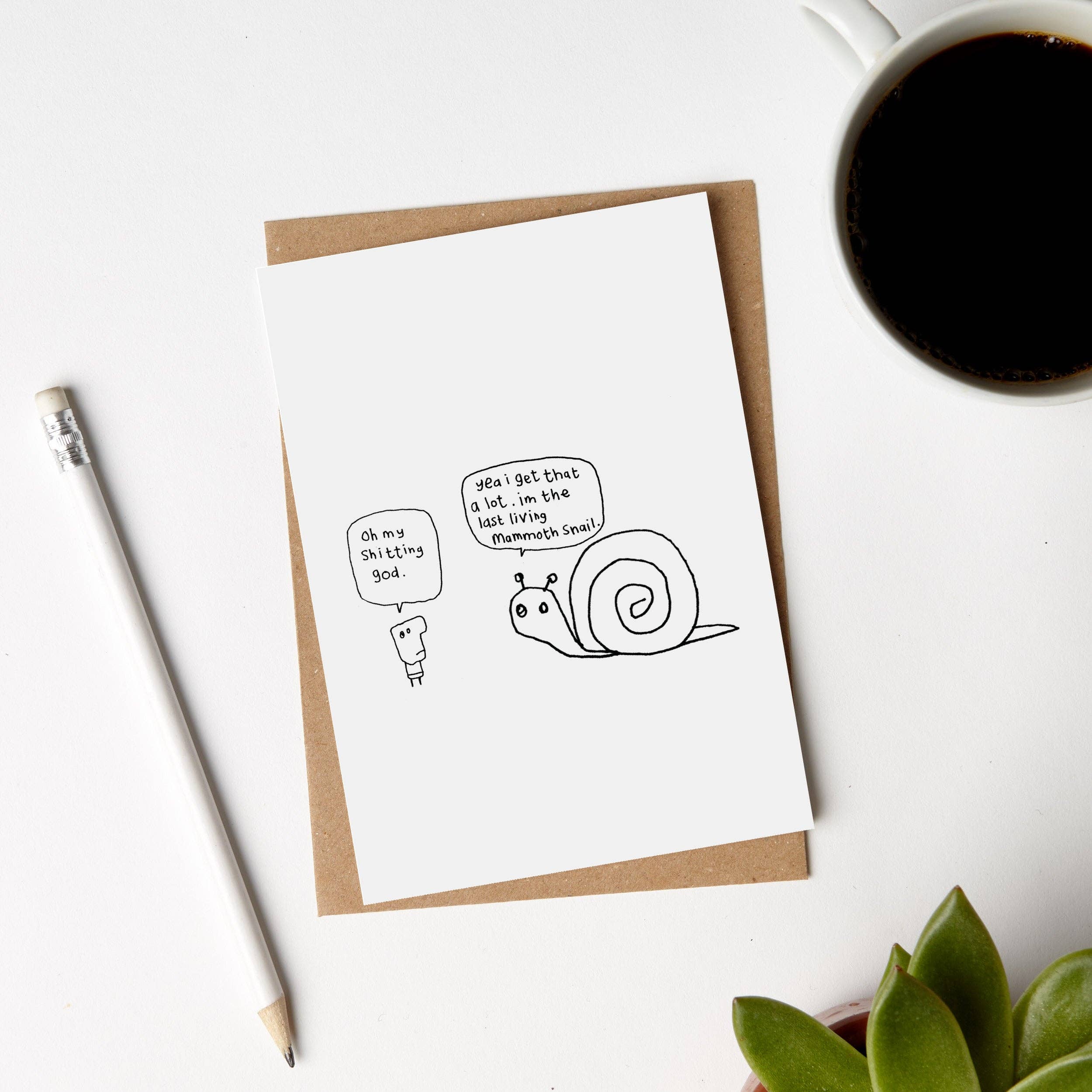 Hazel Bee – wholesale Everyday greeting card – Mammoth Snail Card1