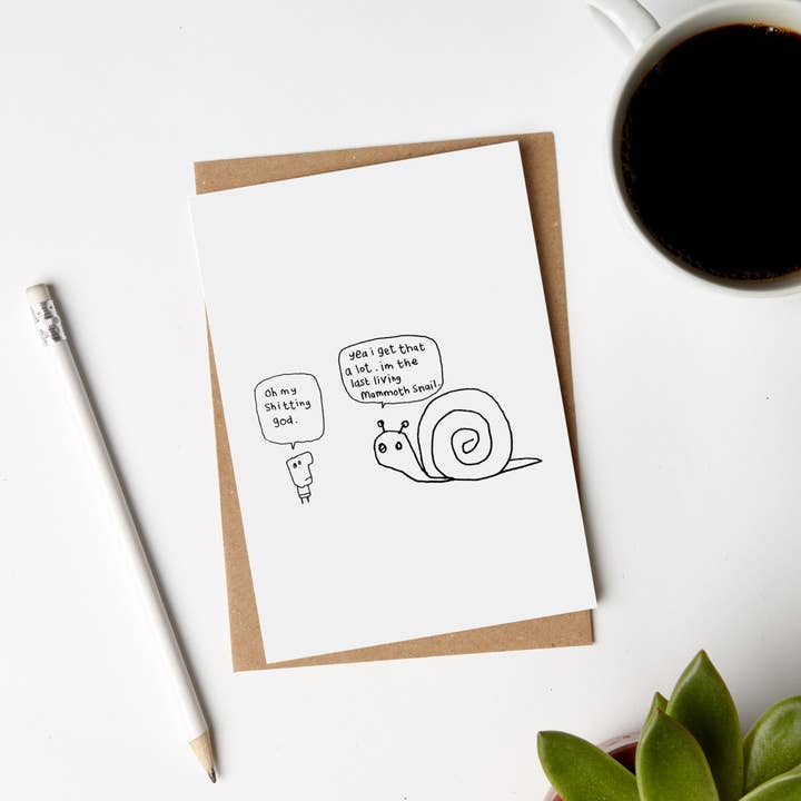 Hazel Bee – wholesale Everyday greeting card – Mammoth Snail Card1